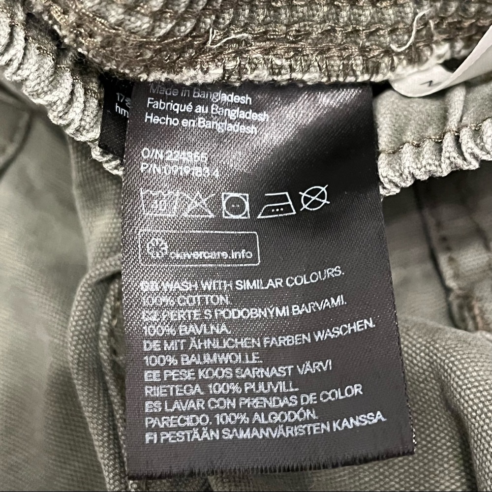H&M Green Pull On Elastic Waist Cotton Cargo Pants Boys Size 6-7 - Picture 7 of 7